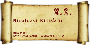 Misolszki Kilián névjegykártya